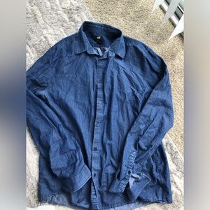 H&M Navy Blue Men’s Button-Up Shirt Size XL